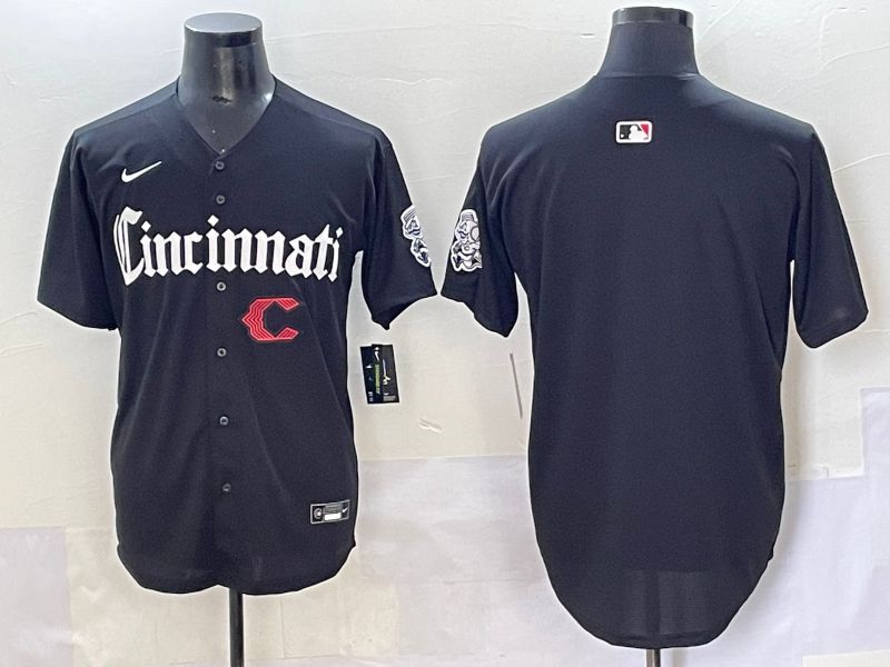 Men 2025 Cincinnati Reds Blank Black Five generations Joint Name Nike MLB Jersey style 4->cincinnati reds->MLB Jersey